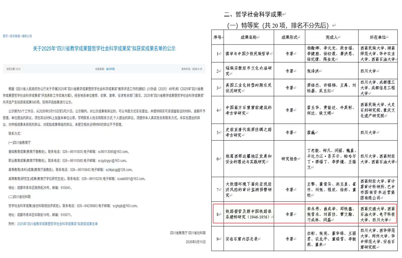 四川省社会科学评奖委员会发布2025